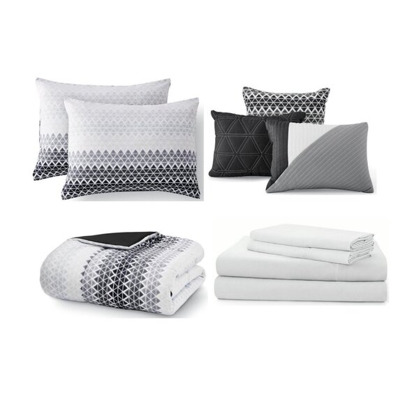 NEW FULL SIZE 10 Piece Bed in a Bag Comforter Bedding Sheets 3 Decorative Pillow - Picture 3 of 11